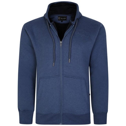 KAM Zip Thru Sherpa Originals Hoody Royal Blue